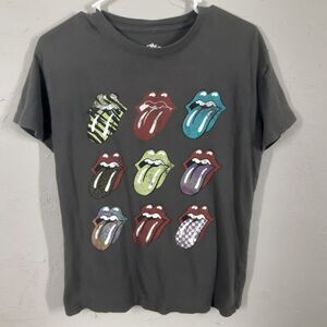 The Rolling Stones 2021 Adult Mens Small Gray Short Sleeve Band T Shirt Tongues